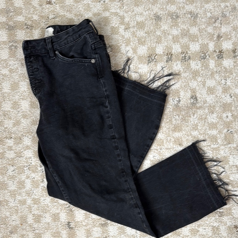 FREE PEOPLE _ black wide leg jeans
